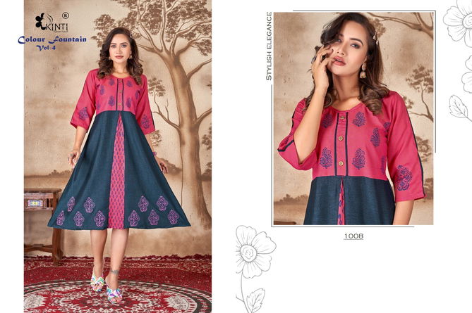 Colour Fountain Vo 4 By Kinti Designer Kurti Catalog